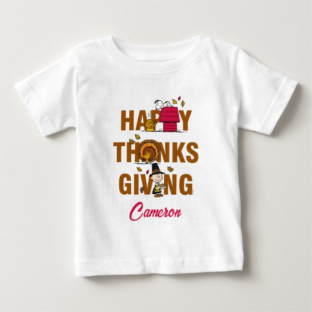 Jordnötter | Kombination av Happy thanksgiving T Shirt (Framsida)