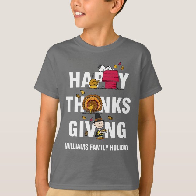 Jordnötter | Kombination av Happy thanksgiving T Shirt (Framsida)