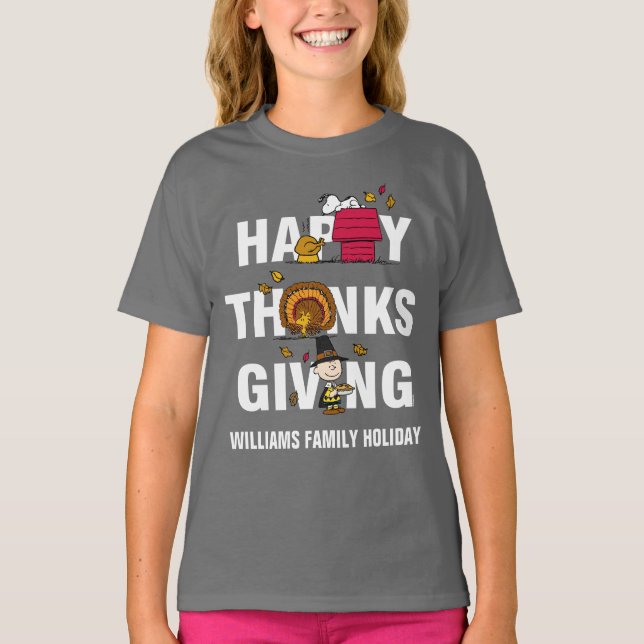 Jordnötter | Kombination av Happy thanksgiving T Shirt (Framsida)