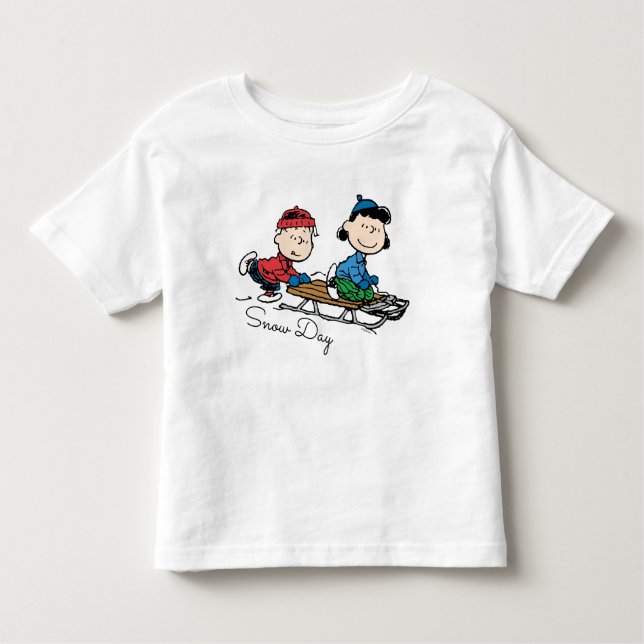Jordnötter | Linus & Lucy Sled Riding T Shirt (Framsida)
