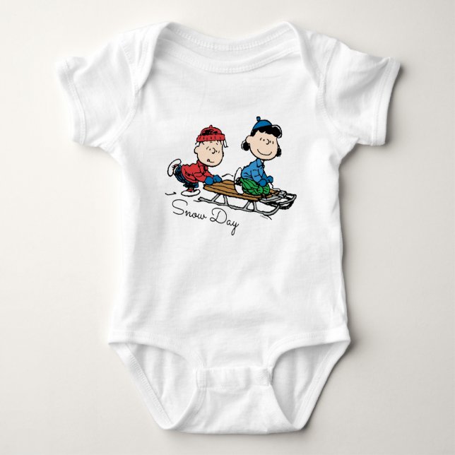 Jordnötter | Linus & Lucy Sled Riding T Shirt (Framsida)