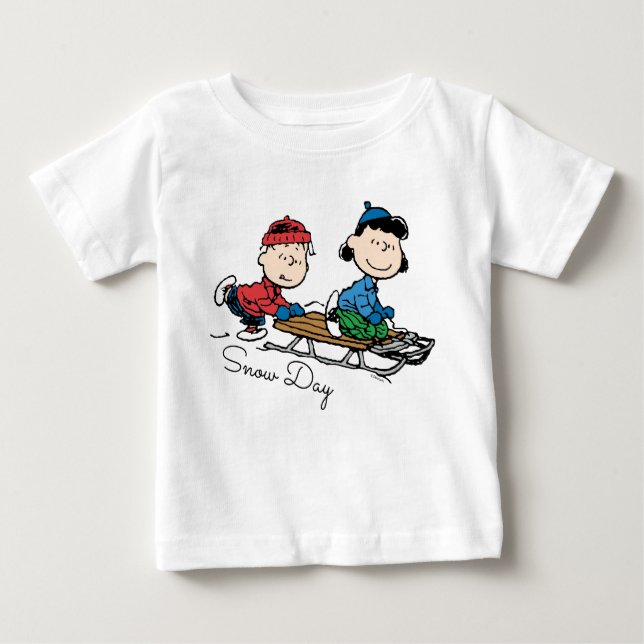 Jordnötter | Linus & Lucy Sled Riding T Shirt (Framsida)
