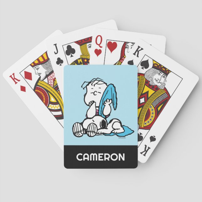 Jordnötter | Linus- och snoopy-uppspelningskort Casinokort (Baksidan)