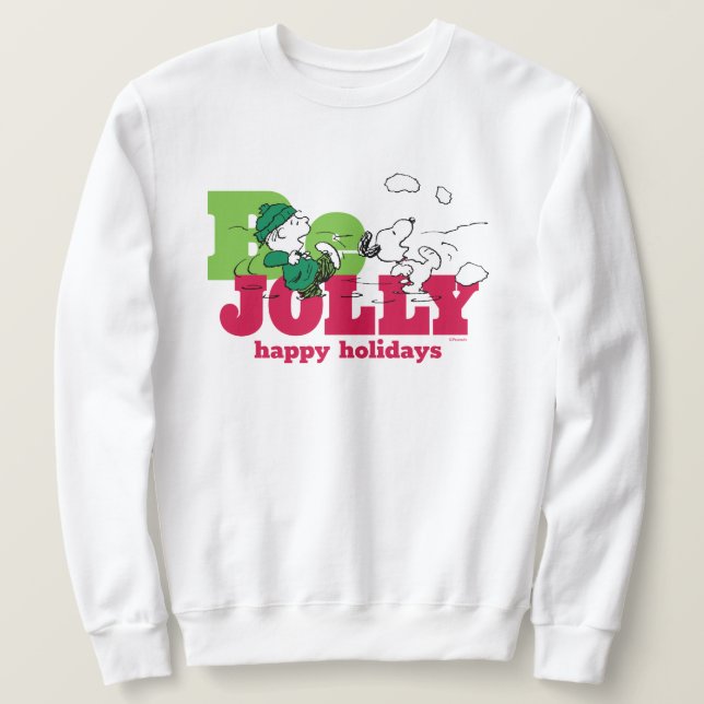 Jordnötter | Linus & Snoopy BE Jolly Lång Ärmad Tröja (Design framsida)
