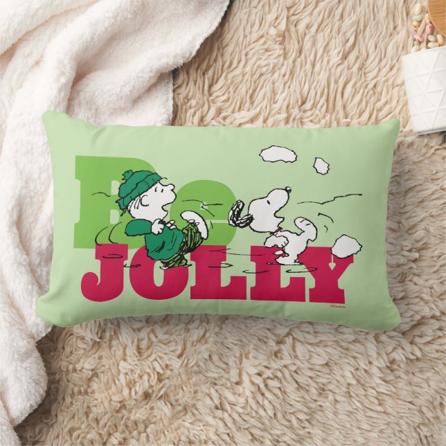 Jordnötter | Linus & Snoopy BE Jolly Lumbarkudde (Filt)