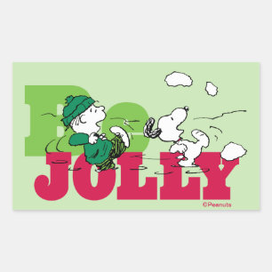 Jordnötter Linus & Snoopy BE Jolly Rektangulärt Klistermärke