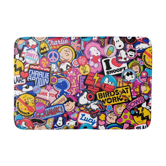 Jordnötter | Mixtape Patch Mönster Badrumsmatta (Framsidan)