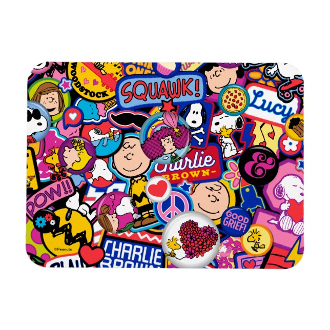 Jordnötter | Mixtape Patch Mönster Magnet (Horisontell)