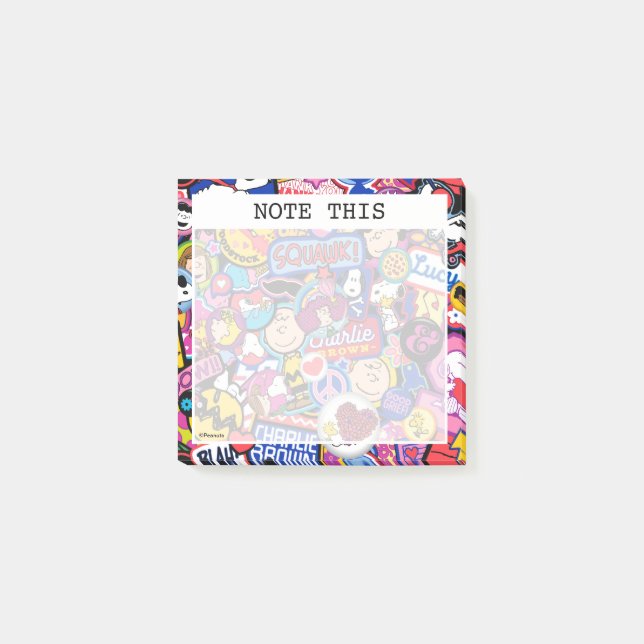 Jordnötter | Mixtape Patch Mönster Post-it Block (Framsida)