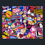 Jordnötter | Mixtape Patch Mönster Poster<br><div class="desc">Kolla in den här roligten med Peanuts Gang i söta plåster.</div>