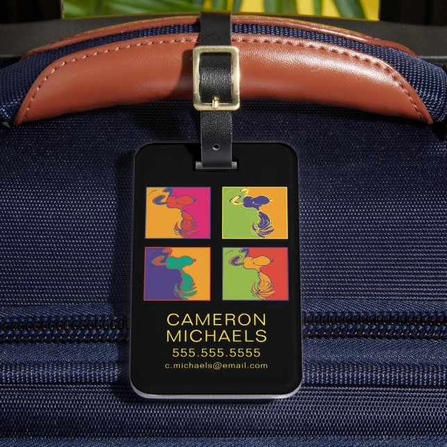 Jordnötter | Modern pop Art Snoopy Bagagebricka (Framsida Insitu 2)