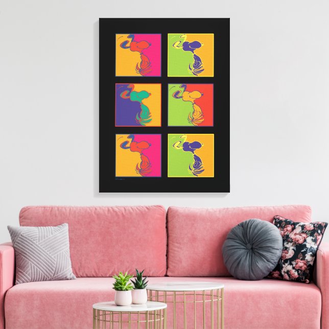 Jordnötter | Modern pop Art Snoopy Canvastryck (Insitu (Vardagsrum))