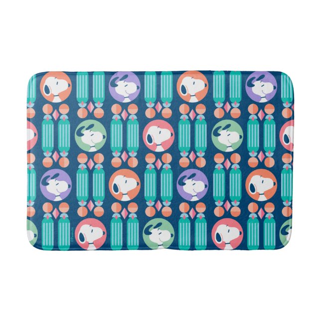 Jordnötter | Mörk blått noopy Deco Dreams Mönster Badrumsmatta (Framsidan)