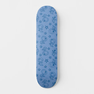Jordnötter Noopy Blue Space Astronaut Mönster Mini Skateboard Bräda 18,5 Cm