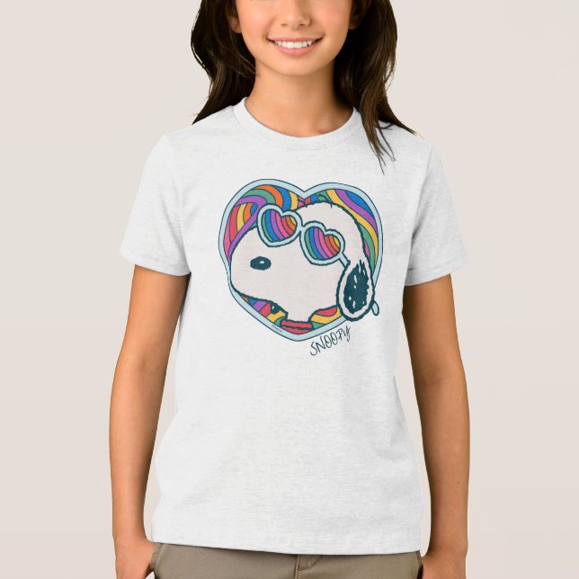 Jordnötter | noopy Heart Rainbow T Shirt (Framsida)