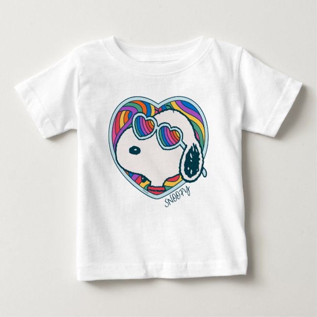 Jordnötter | noopy Heart Rainbow T Shirt (Framsida)