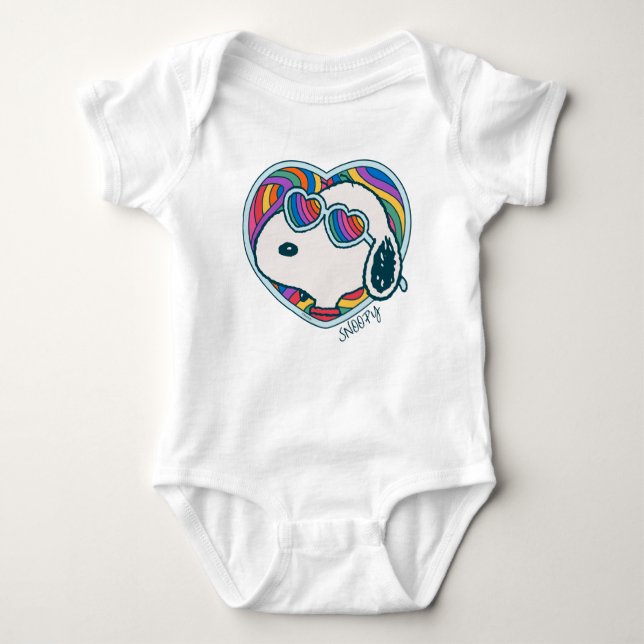Jordnötter | noopy Heart Rainbow T Shirt (Framsida)