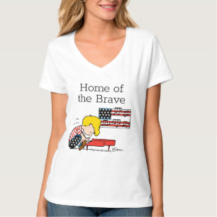 Jordnötter   Patriotic Schroeder & Hans Piano T Shirt