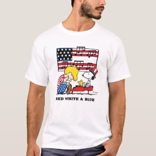 Jordnötter   Patriotic Schroeder, Woodstock & Snoo T Shirt