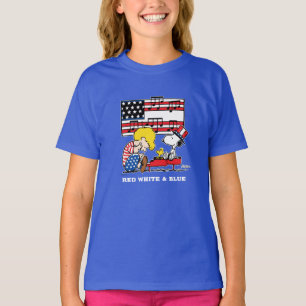 Jordnötter Patriotic Schroeder, Woodstock & Snoo T Shirt