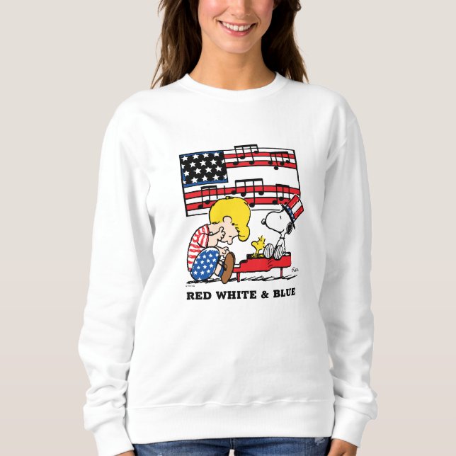 Jordnötter | Patriotic Schroeder, Woodstock & Snoo T Shirt (Framsida)