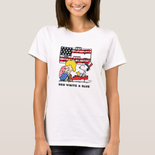 Jordnötter Patriotic Schroeder, Woodstock & Snoo T Shirt