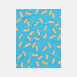 Jordnötter Peanut Healthy Snack Mönster på Blue Fleecefilt
