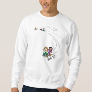 Jordnötter Peanuts Gang Sled Riding Lång Ärmad Tröja