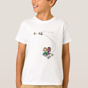 Jordnötter Peanuts Gang Sled Riding T Shirt