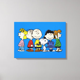 Jordnötter   Peanuts Gang tillsammans Canvastryck
