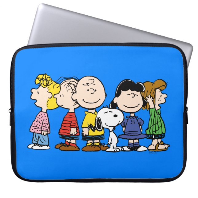Jordnötter | Peanuts Gang tillsammans Laptop Fodral (Framsidan)