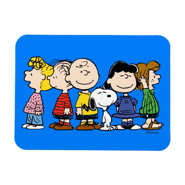 Jordnötter | Peanuts Gang tillsammans Magnet (Horisontell)