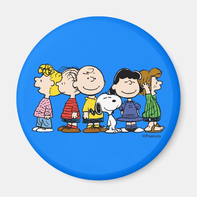 Jordnötter | Peanuts Gang tillsammans Magnet (Framsidan)