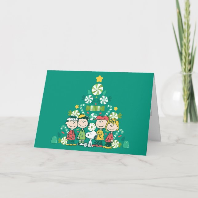 Jordnötter | Pepparkristall Julgran Helgkort (Framsida)