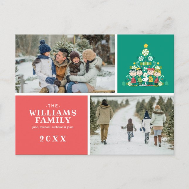 Jordnötter | Pepparmyntsjulgran Helg Vykort (Framsida)