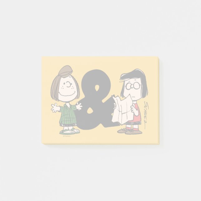 Jordnötter | Peppermint Patty & Marcie Post-it Block (Framsida)