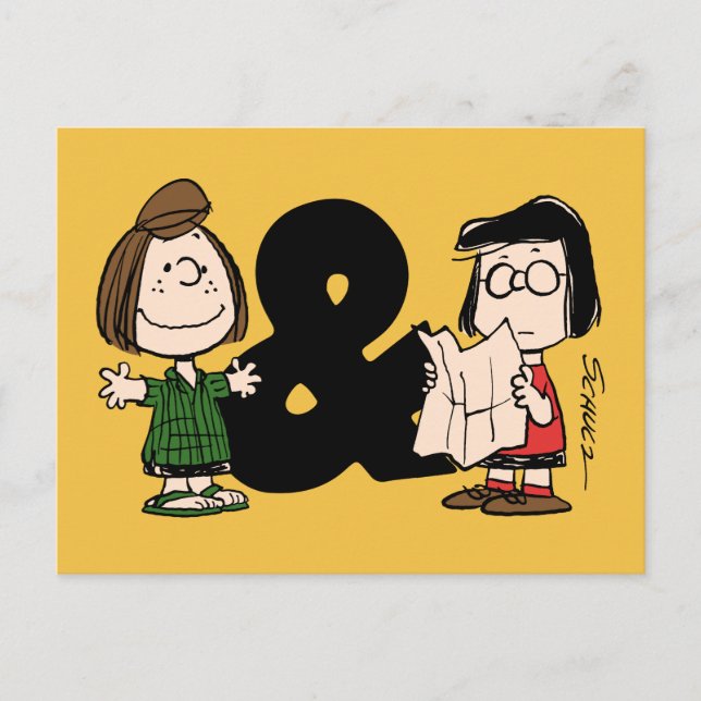Jordnötter | Peppermint Patty & Marcie Vykort (Framsida)