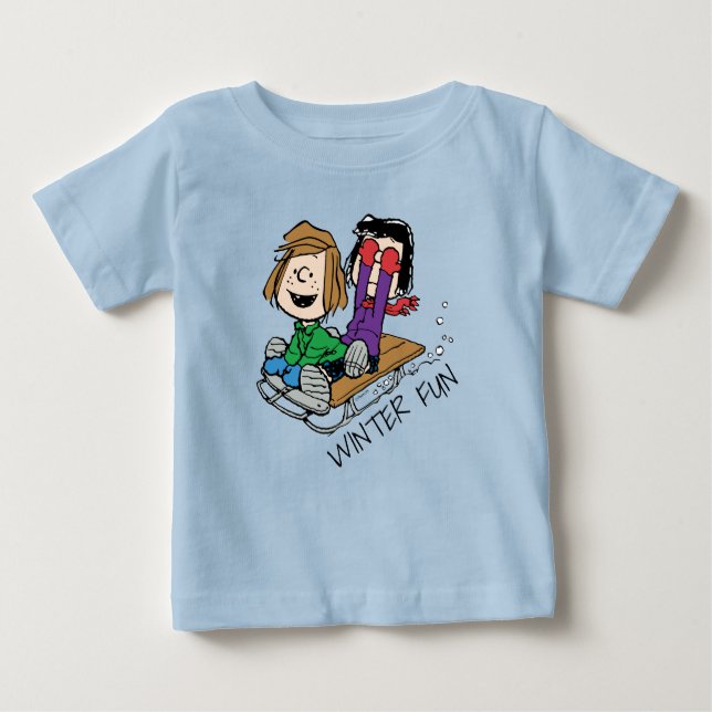 Jordnötter | Peppermynt Patty & Marcie Sled Riding T Shirt (Framsida)