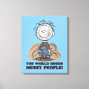 Jordnötter Pigpen the World BEeds Messy People! Canvastryck