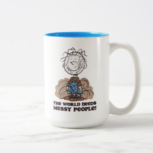 Jordnötter Pigpen the World BEeds Messy People! Två-Tonad Mugg