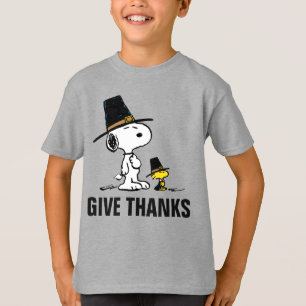 Jordnötter Pilgrim av snoopy & Woodstock T Shirt