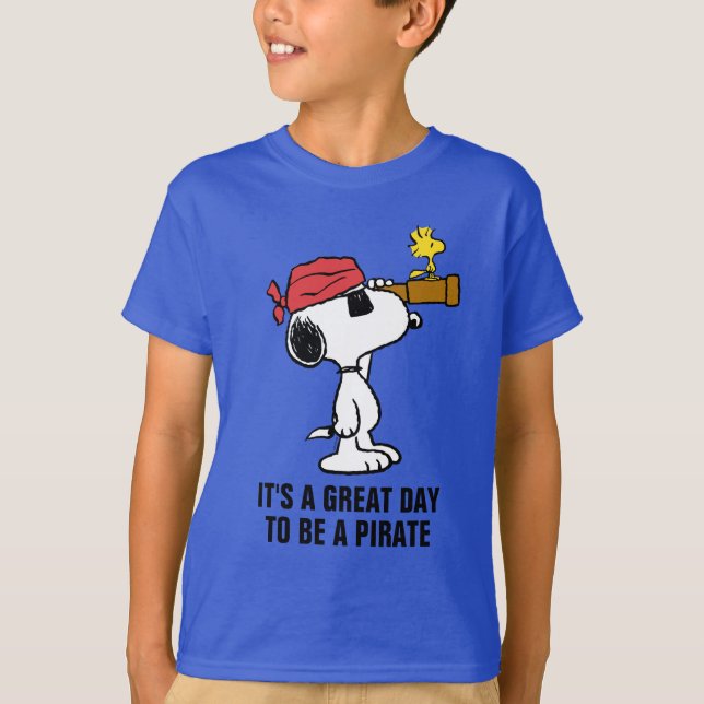 Jordnötter| Pirat Snoopy and Woodstock T Shirt (Framsida)