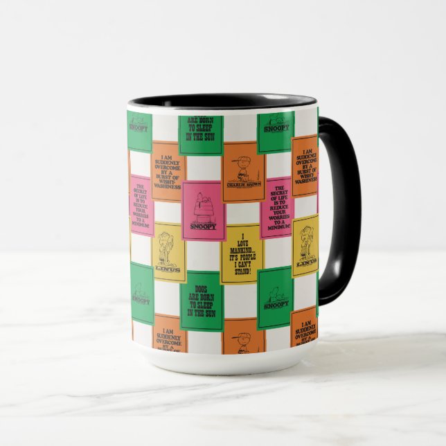 Jordnötter | Roligt Colorblock Mönster Mugg (Framsida höger)