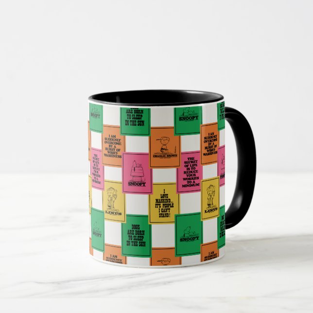 Jordnötter | Roligt Colorblock Mönster Mugg (Framsida höger)