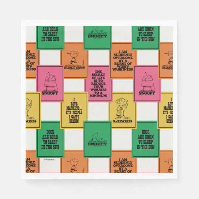 Jordnötter | Roligt Colorblock Mönster Pappersservett (Framsidan)