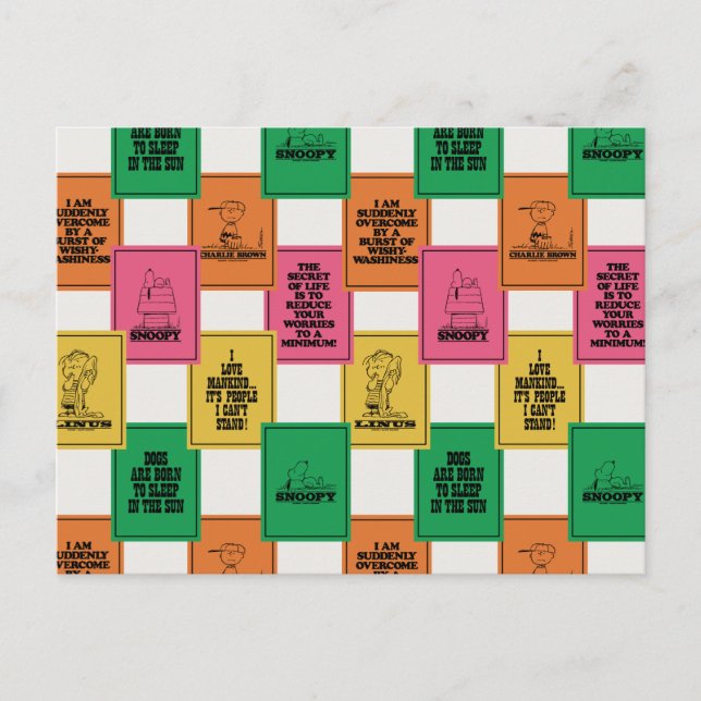 Jordnötter | Roligt Colorblock Mönster Vykort (Framsida)