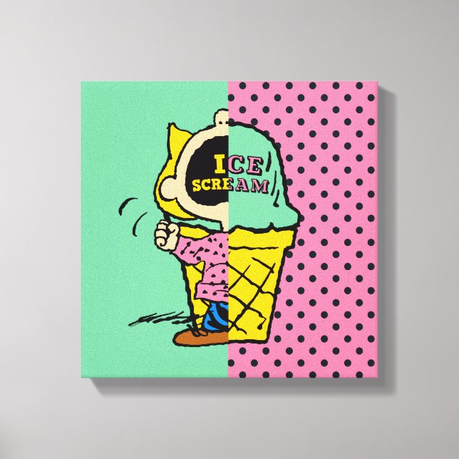 Jordnötter | Sally Ice Cream, halv & halv Canvastryck (Framsida)