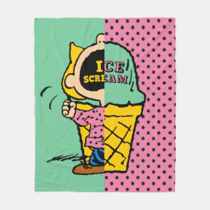 Jordnötter   Sally Ice Cream, halv & halv Fleecefilt
