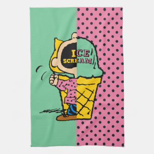 Jordnötter   Sally Ice Cream, halv & halv Kökshandduk
