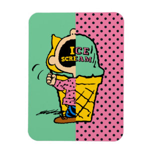Jordnötter   Sally Ice Cream, halv & halv Magnet
